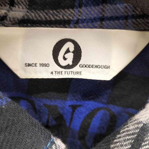 グッドイナフ GOODENOUGH オープンカラーチェックネルシャツ メンズ